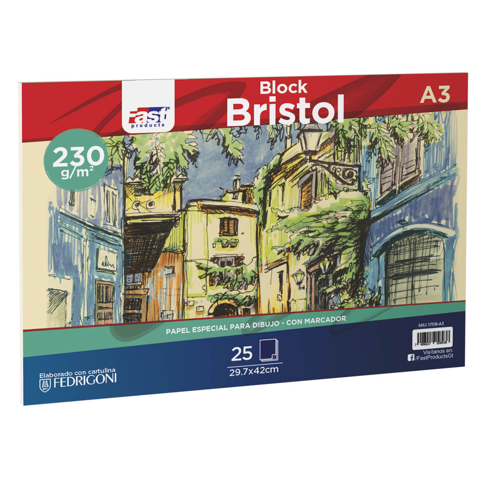 BLOCK BRISTOL FAST 25H. 230GR. A-3