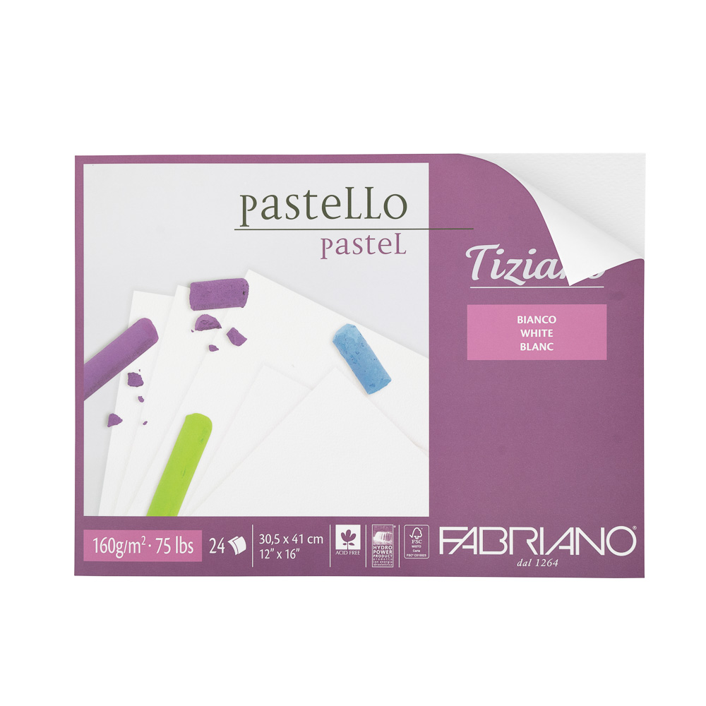 BLOCK PASTEL FABRIANO 46430541 24H. 160GR. 12X16 BLANCO