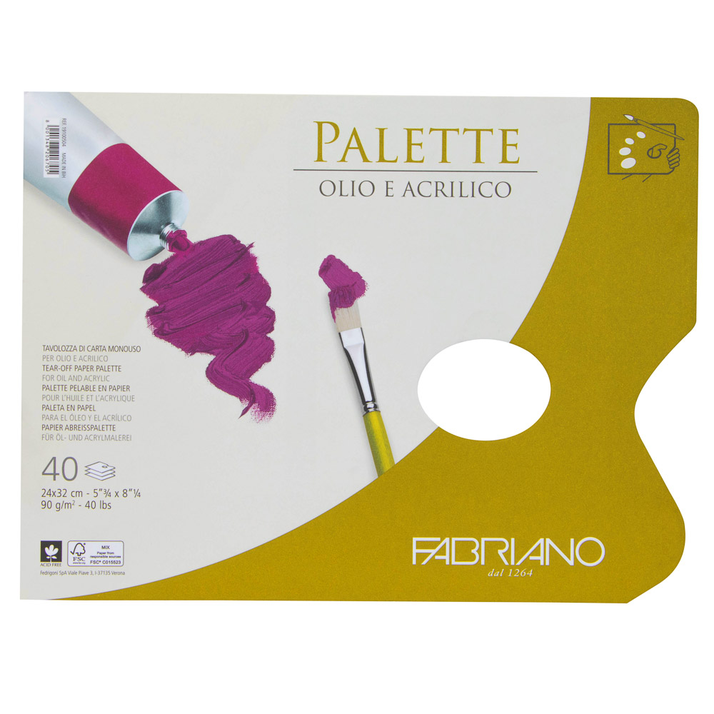 BLOCK PALETTE FABRIANO 19100504 40H. 90GR. 24 X 32 CMS.