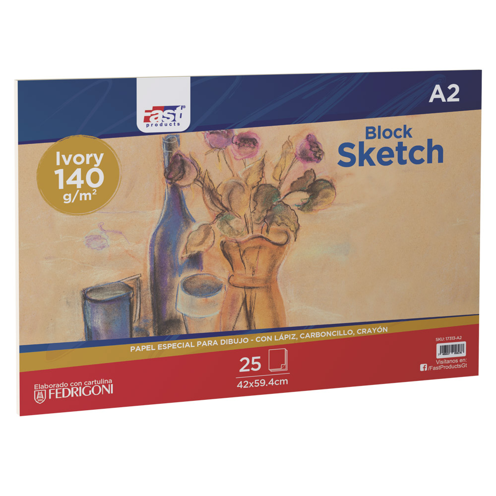 BLOCK SKETCH FAST 25H. 140GR. A-2 IVORY