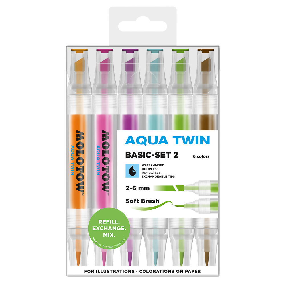 MARCADOR MOLOTOW AQUA TWIN 1MM/2-6MM 729302 BASIC 2 SX6