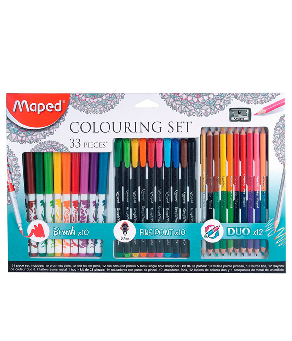 MARCADORES EN ESTUCHE MAPED 897417 COLORING SET 33 PIEZAS VARIOS