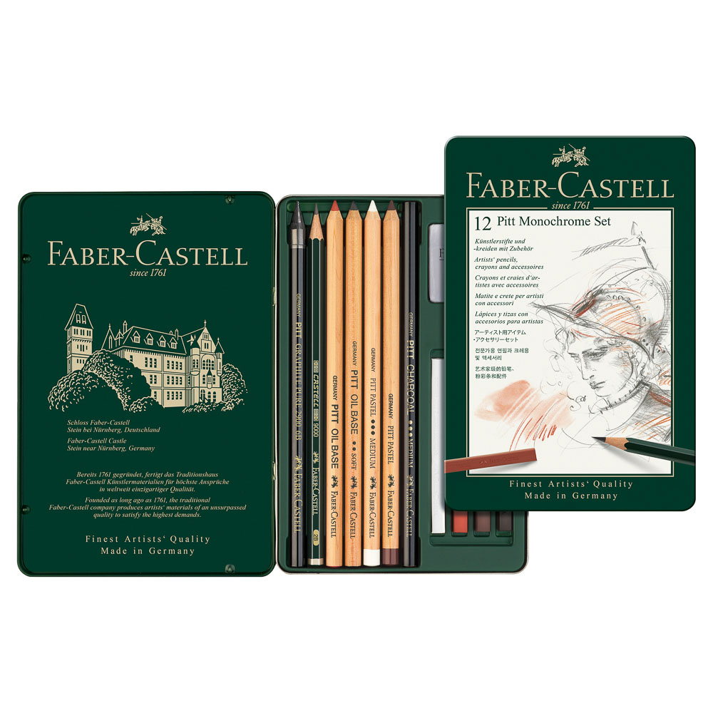 SET DE DIBUJO FABER CASTELL 112975 PITT MONOCHROME PEQUEÑO