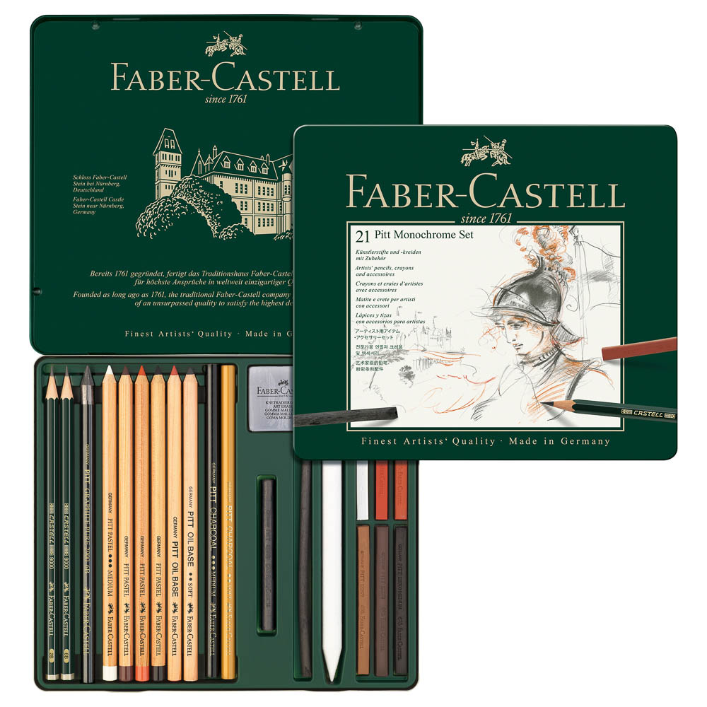 SET DE DIBUJO FABER CASTELL 112976 PITT MONOCHROME MEDIANO