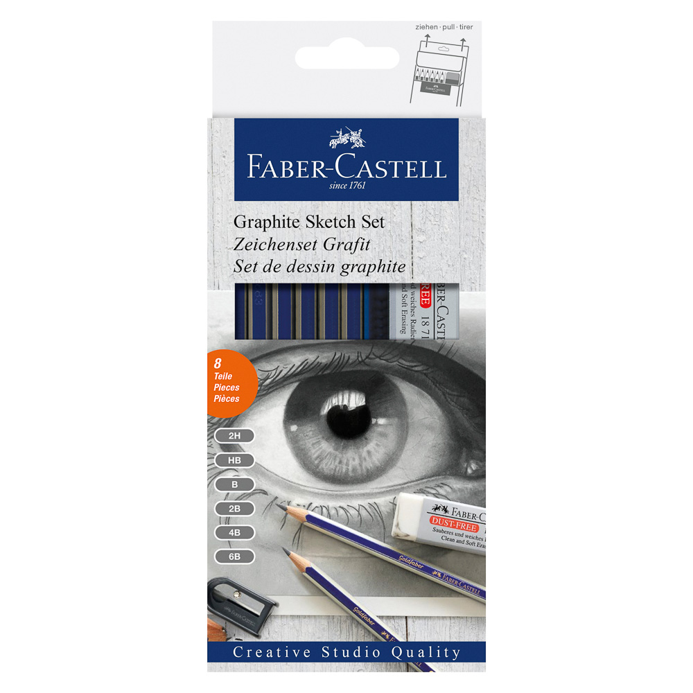 SET DE DIBUJO FABER CASTELL 114000 LAPICES+BORRADOR+SACAPUNTAS