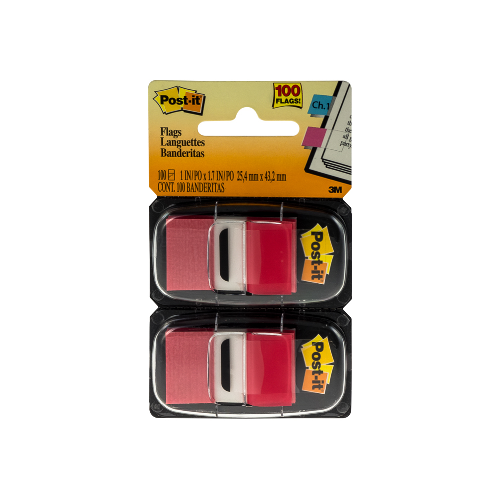 BANDERITAS POST IT 680-RD2 1" X 1.7" 2 X 1 ROJO