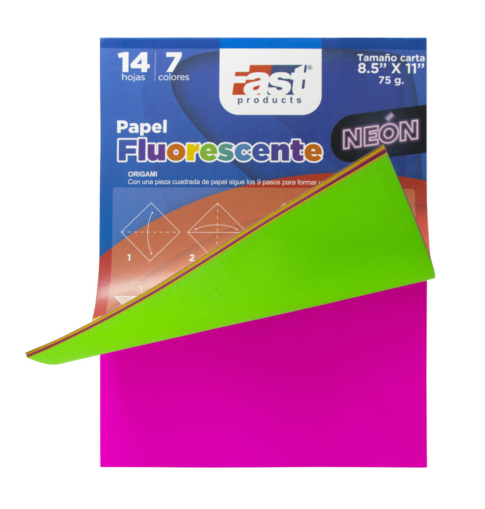 BLOCK CARTULINA FLUORESCENTE FAST 147 GRS. 14 HOJAS CARTA