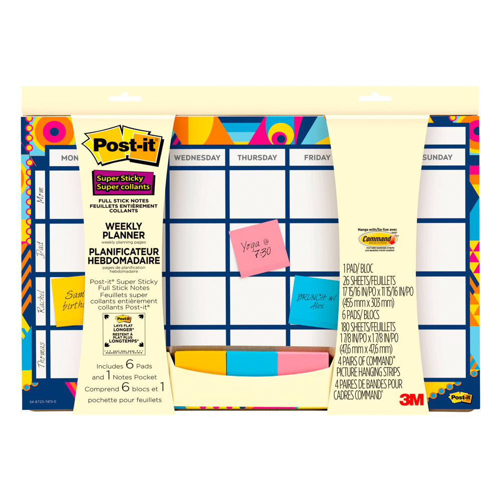 BLOCK POST IT 730-CAL PLANEADOR SEMANAL 11.93X17.93" 26H