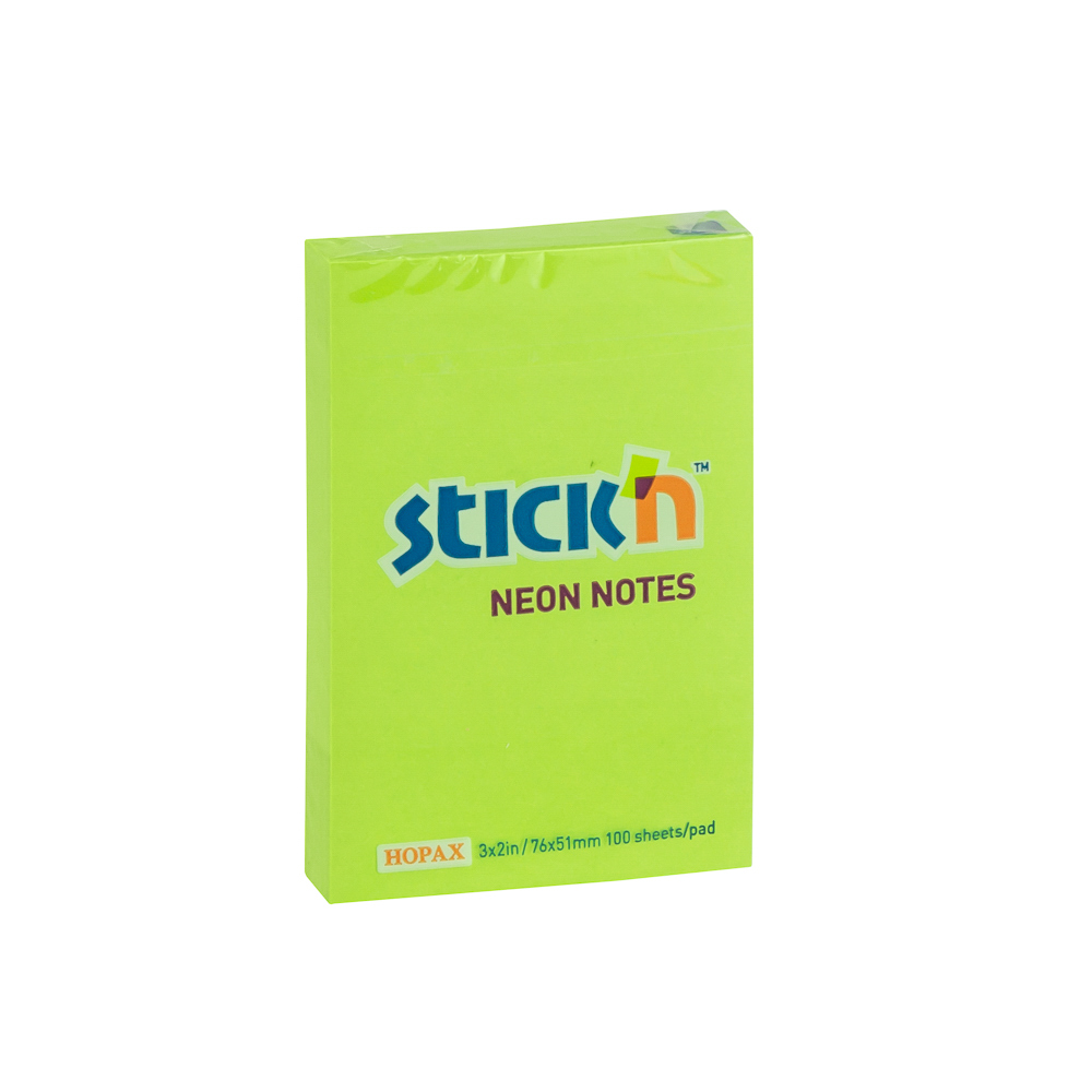 BLOCK STICKN 21163 2"X3" NEON VERDE