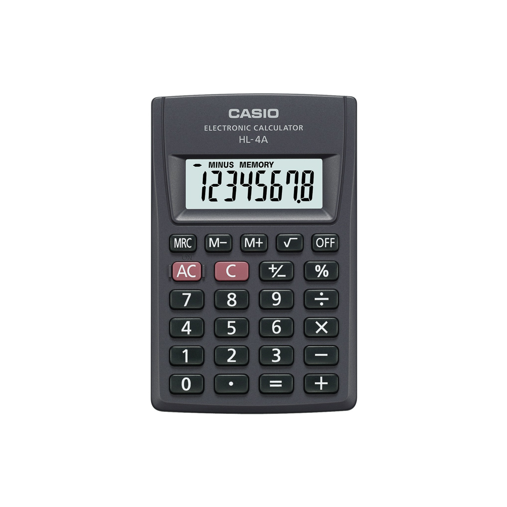 CALCULADORA DE BOLSILLO CASIO HL-4A-W 8 DIG.