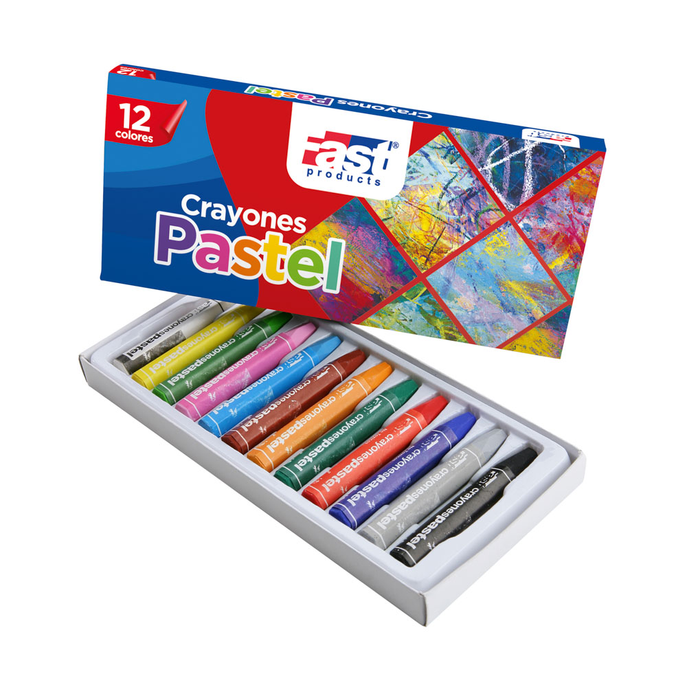 CRAYON PASTEL FAST 812 GRASO 12 COLORES