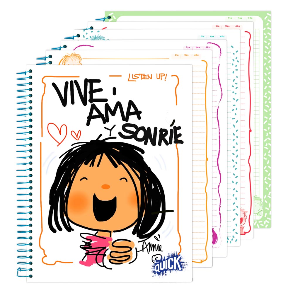 CUADERNO C/ESPIRAL QUICK 150H. T/DURA LISTEN UP