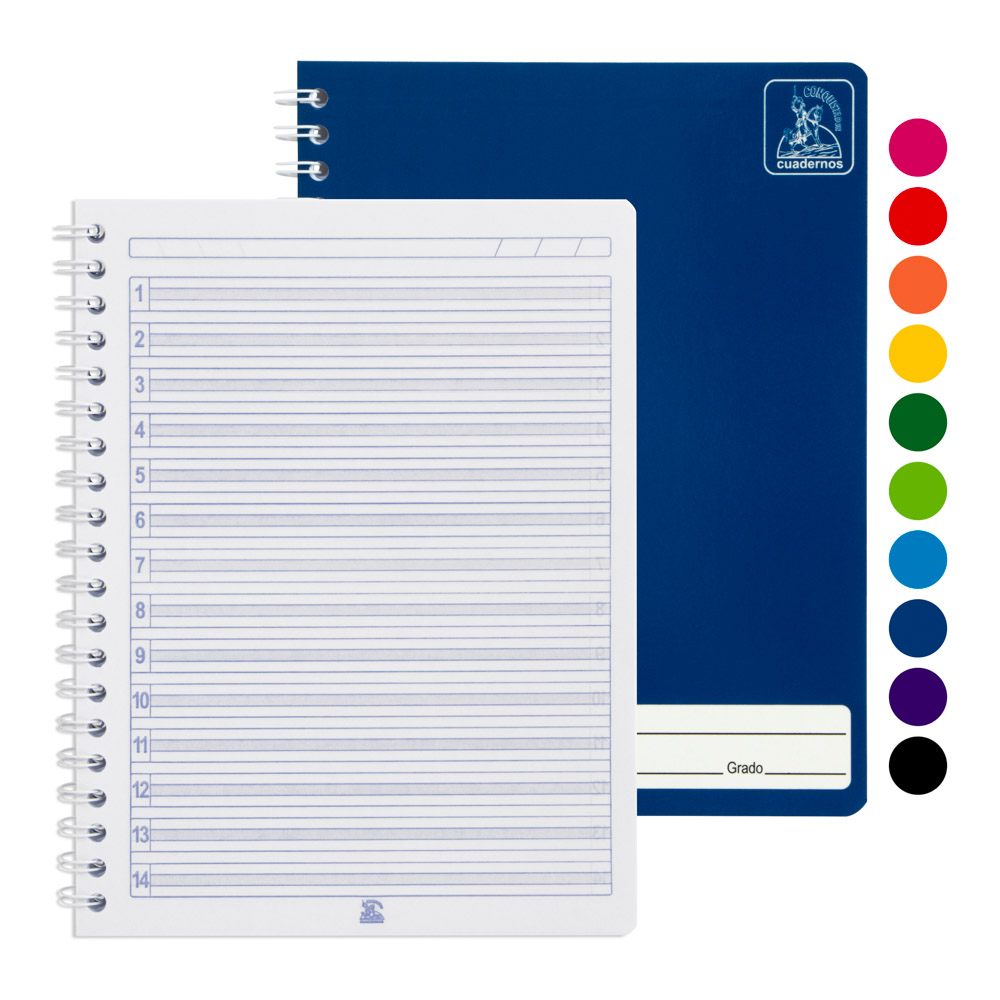 CUADERNO C/ESPIRAL DOBLE ANILLO CONQUISTADOR 100H. 3099 DOBLE LINEA