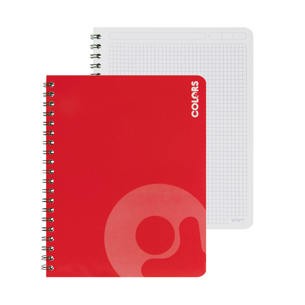 CUADERNO C/ESPIRAL DOBLE ANILLO VIVO 100H. 239957 CUADROS 5MM