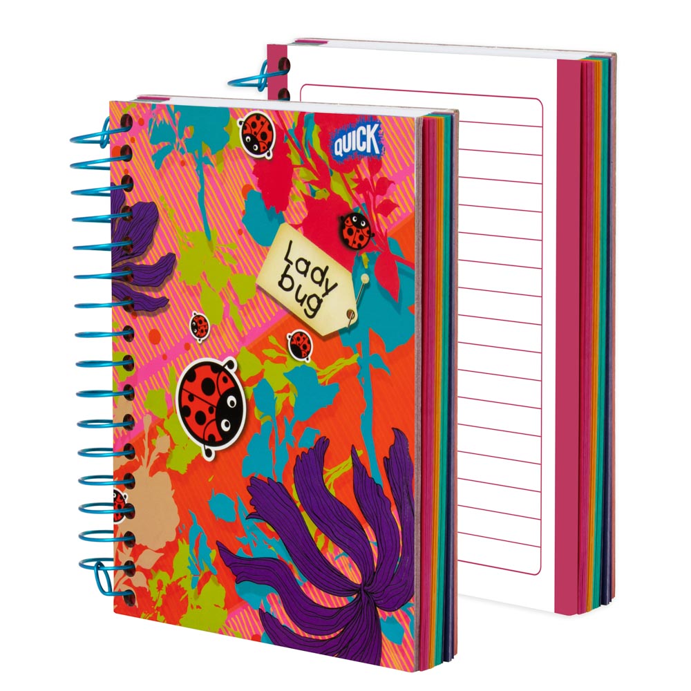 LIBRETA C/ESPIRAL QUICK 150H. T/DURA LADY BUG