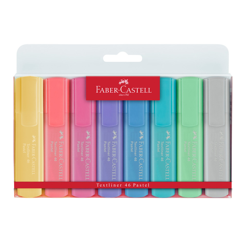 MARCADOR RESALTADOR FABER CASTELL 8 COLORES PASTEL