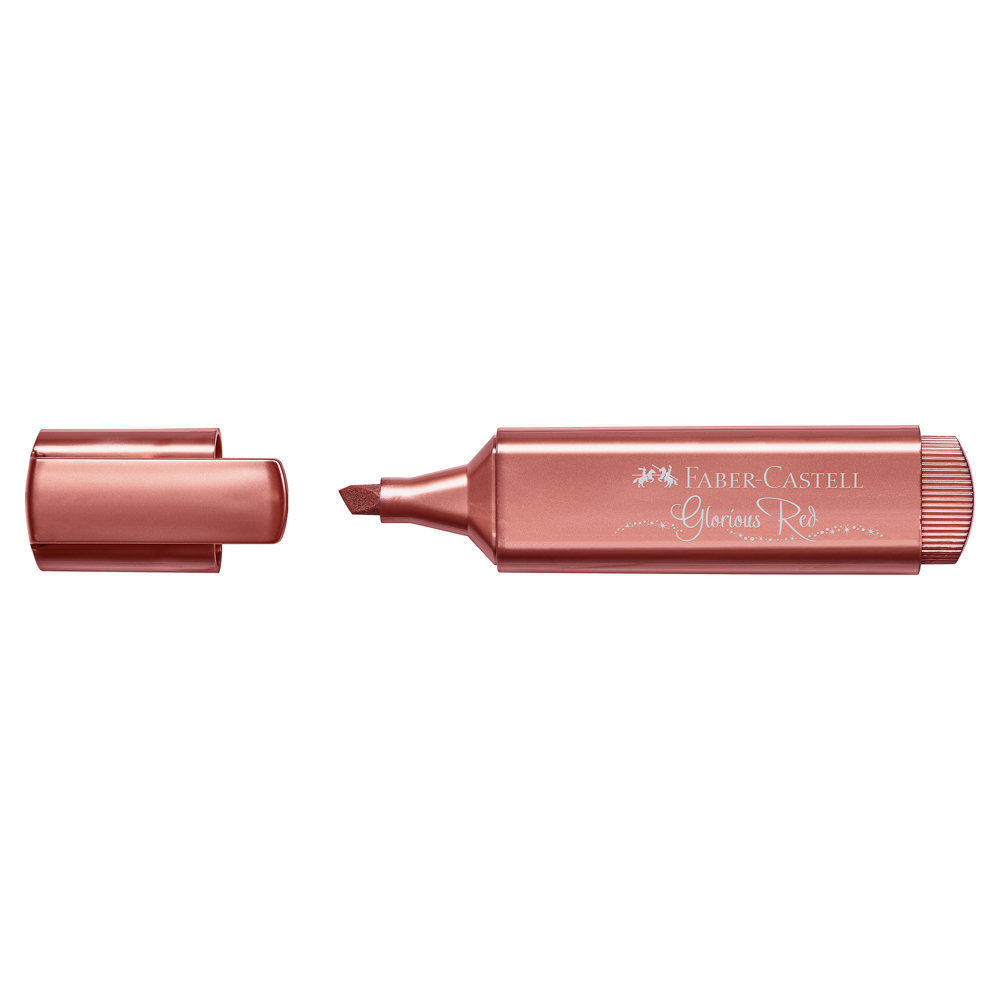 MARCADOR RESALTADOR FABER CASTELL METALICO 4673 ROJO