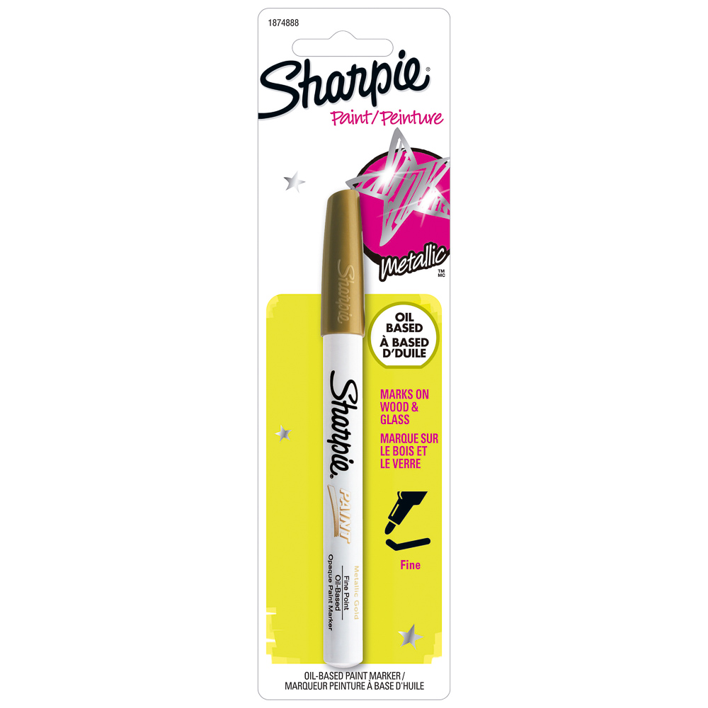 MARCADOR PERMANENTE SHARPIE 1874888 P/FINA BASE DE ACEITE DORADO