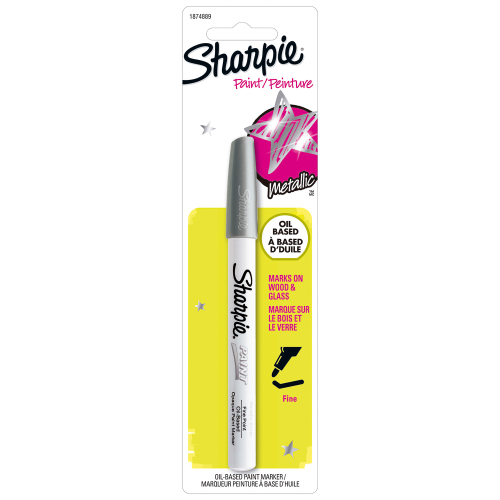 MARCADOR PERMANENTE SHARPIE P/FINA BASE DE ACEITE 1874889 PLATEADO (48)