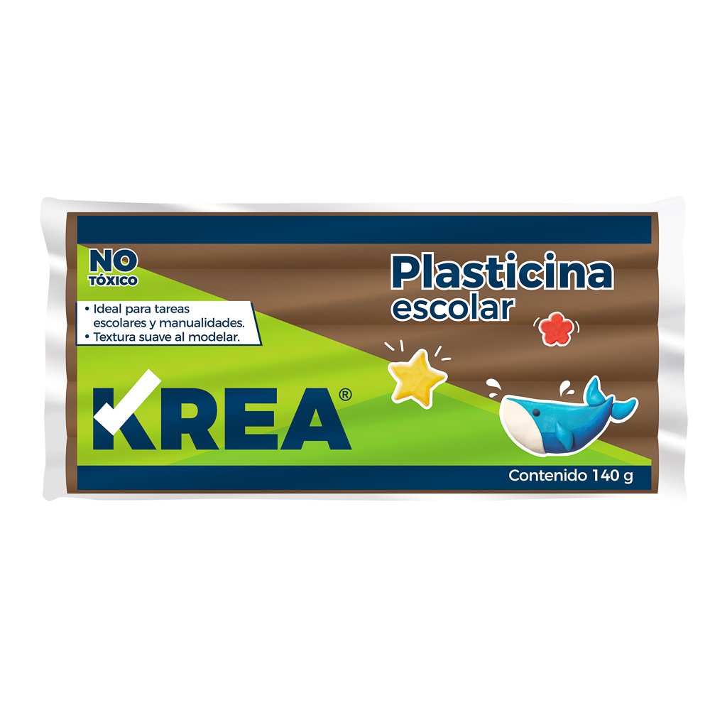 PLASTICINA KREA MARQUETA 140 GRAMOS CAFÉ