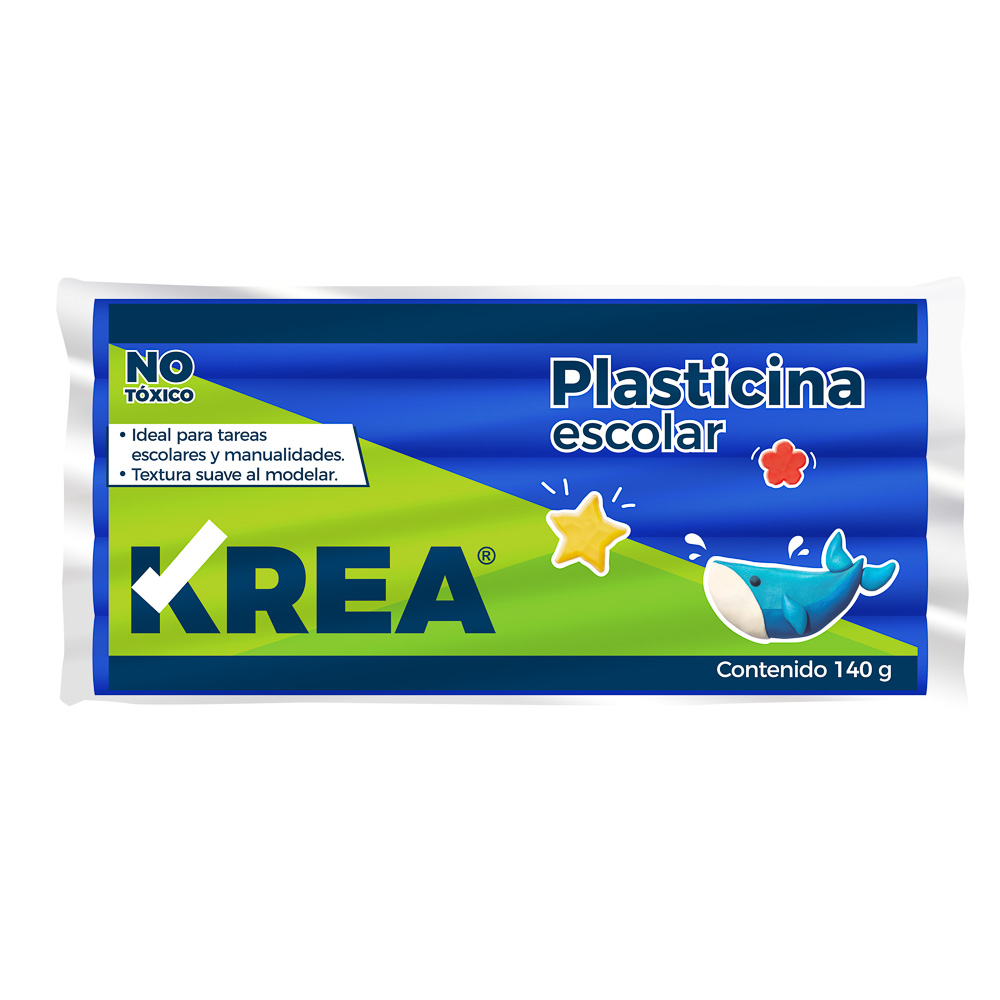 PLASTICINA KREA MARQUETA 140 GRAMOS COLOR AZUL 