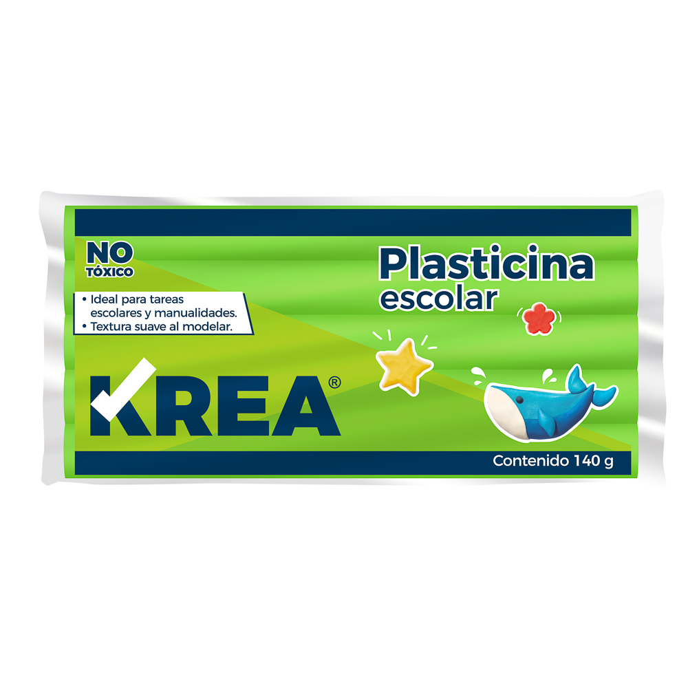 PLASTICINA KREA MARQUETA 140GR. VERDE CLARO 