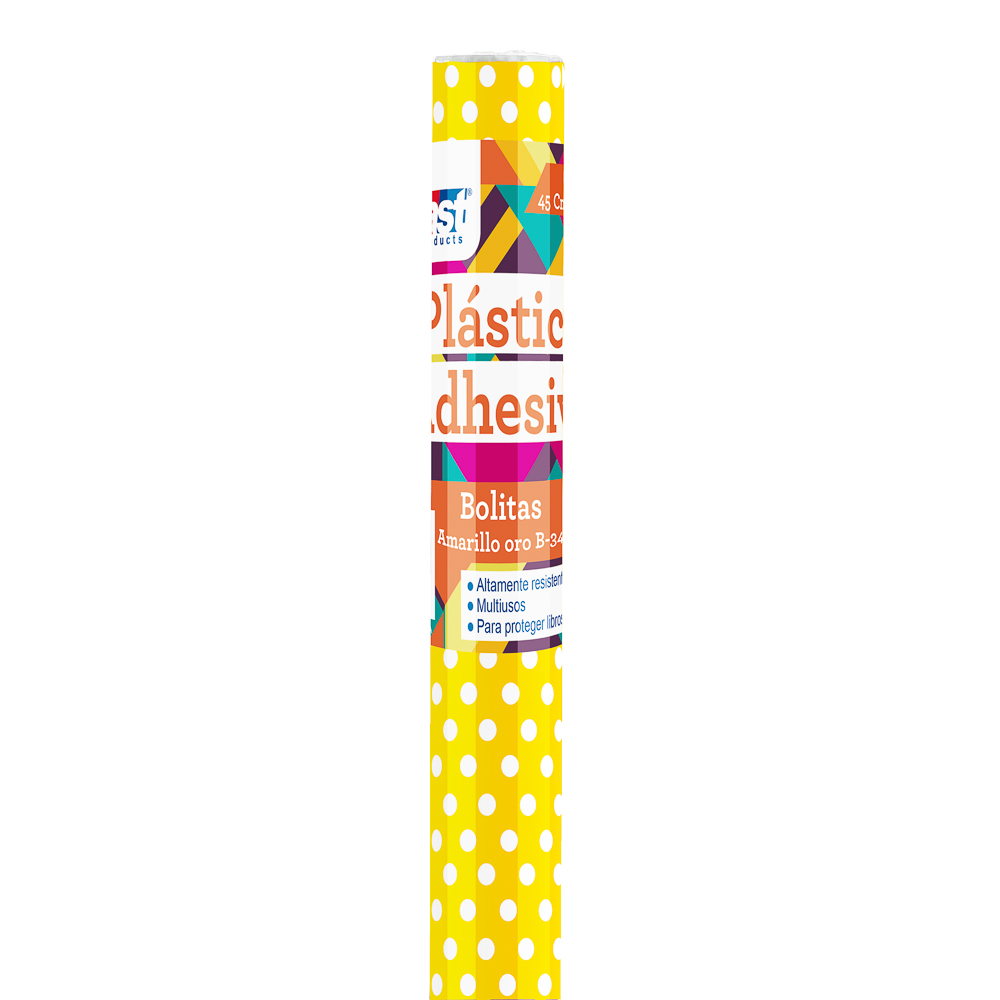 PLASTICO ADHESIVO FAST C/PUNTOS 5434 ROLLO 45CMX3MM AMARILLO ORO