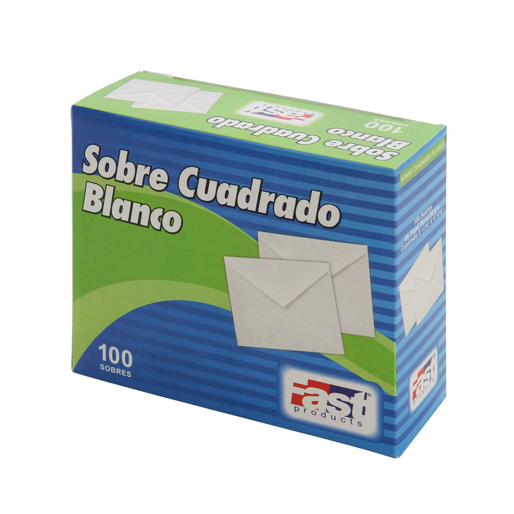 SOBRE BLANCO FAST CUADRADO CX100 BOND 75 GRS