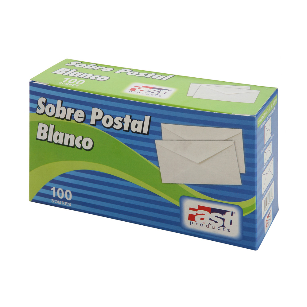 SOBRE BLANCO FAST POSTAL CX100 BOND 75 GRS