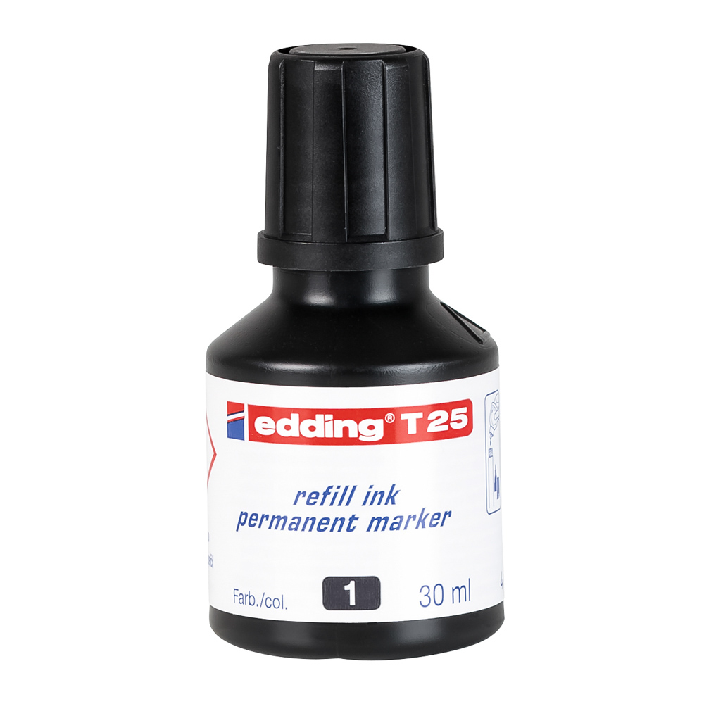 TINTA PERMANENTE EDDING T-25 DE 30 ML. NEGRO