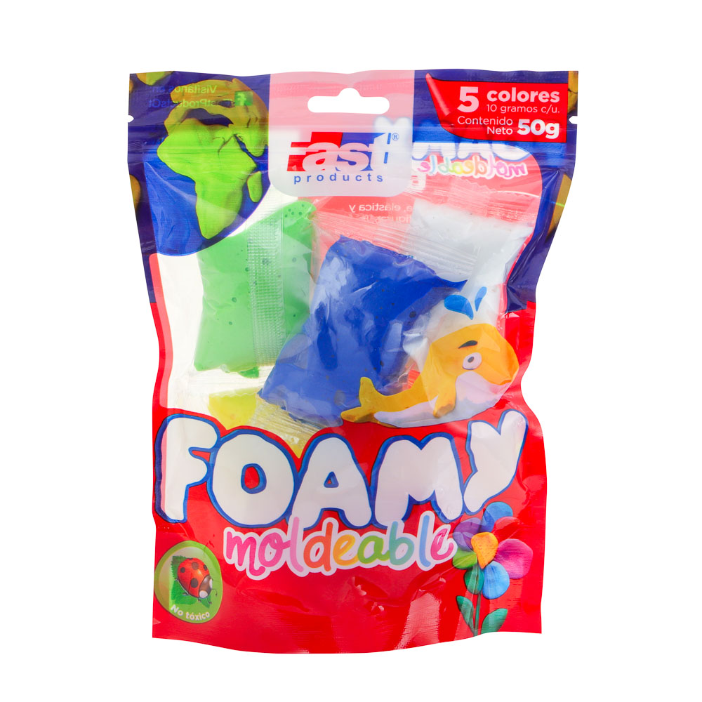 FOAMY MOLDEABLE FAST 10GRS 5 COLORES SURTIDOS 