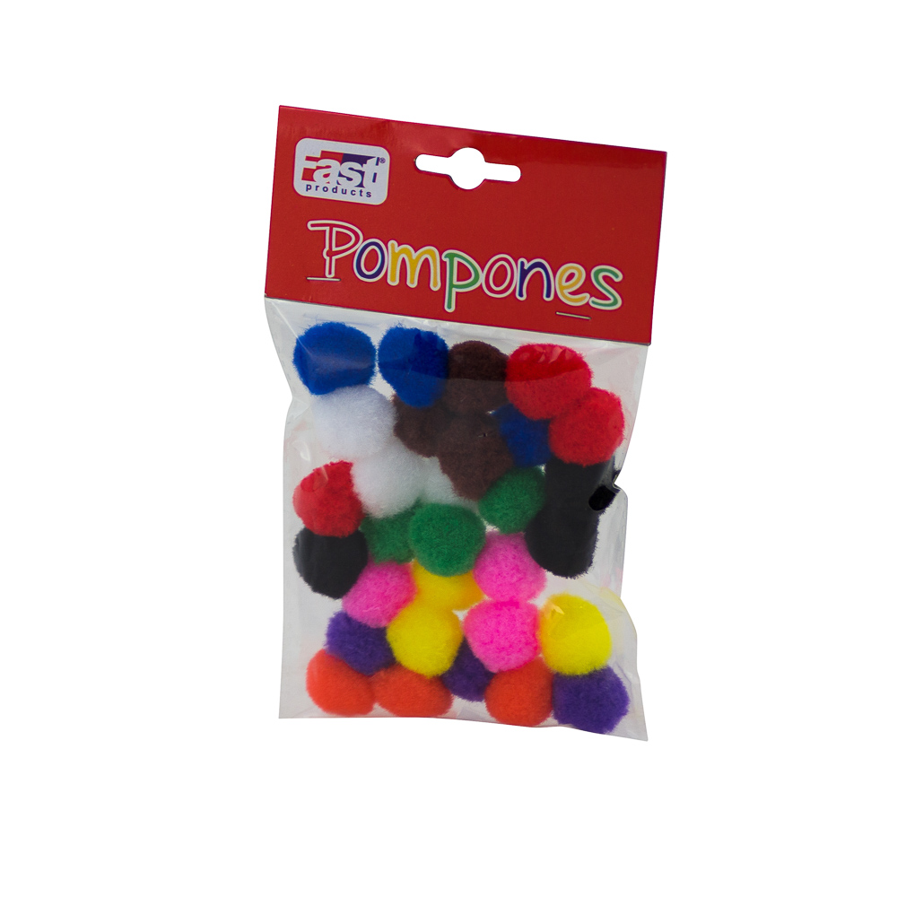 POMPONES FAST 2.0 CM BX30 COLORES SURTIDOS