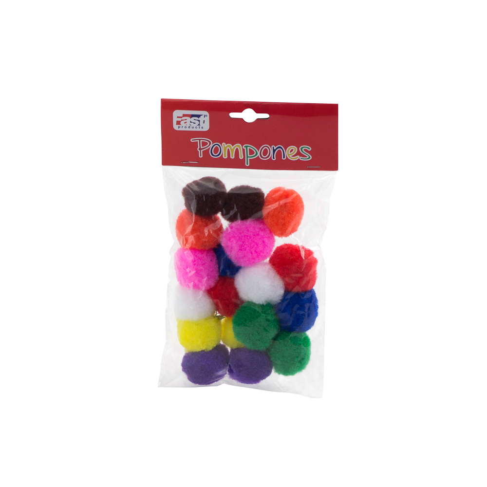 POMPONES FAST 3.5 CM BX20 COLORES SURTIDOS 