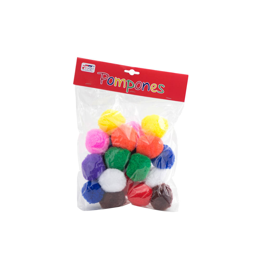 POMPONES FAST 4.5 CM BX20 COLORES SURTIDOS 