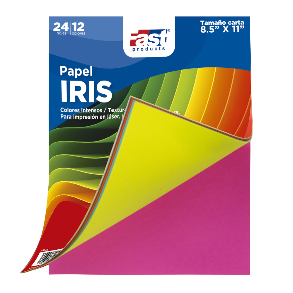 BLOCK PAPEL IRIS FAST 80 GRS. CARTA 24H. 12COL.