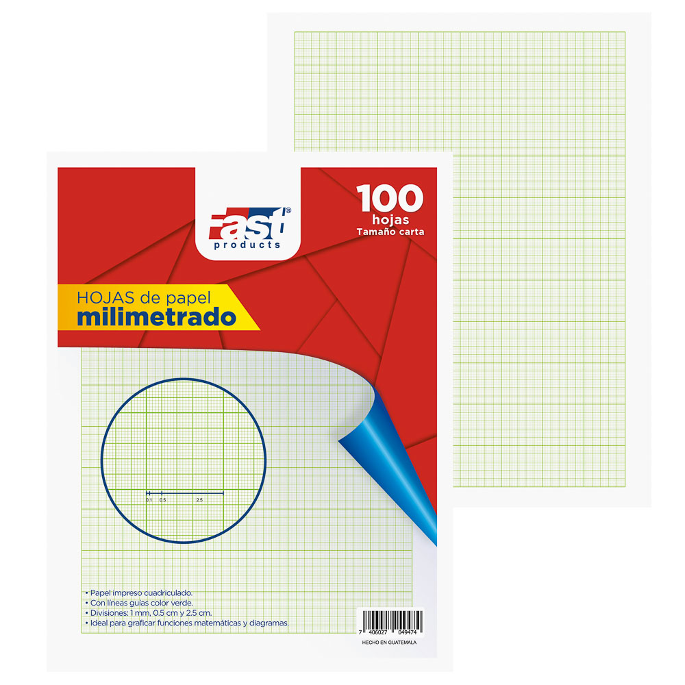 HOJAS MILIMETRADAS FAST CARTA BX100 VERDE