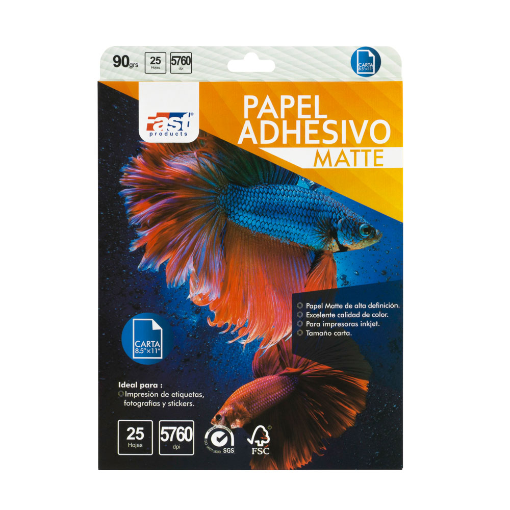 PAPEL ADHESIVO FAST CX25 CARTA 90 GRS MATTE