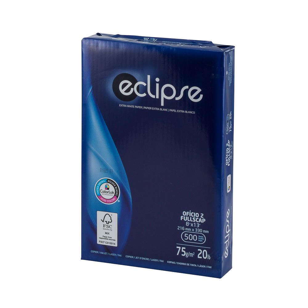 PAPEL BOND P/FOTOCOPIADORA ECLIPSE 75 GRS. RESMA OFICIO