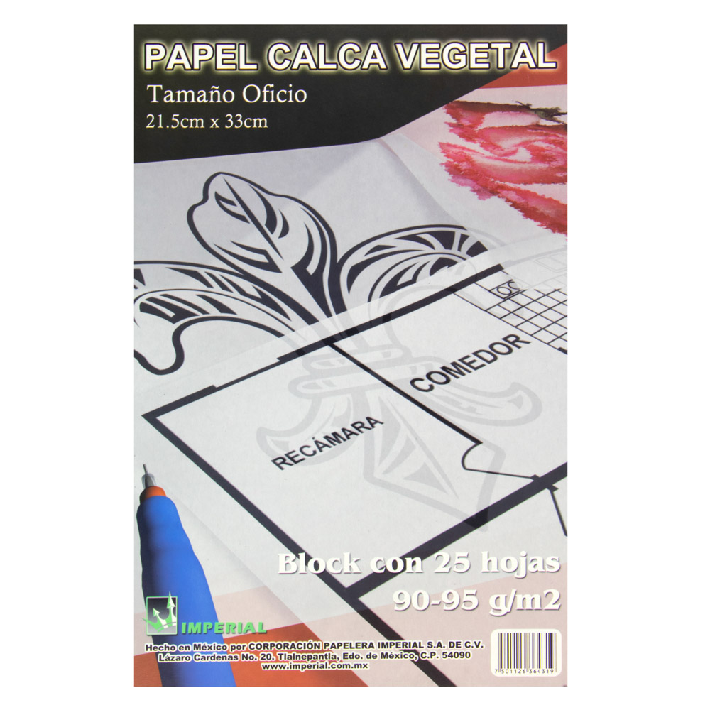 PAPEL CALCO IMPERIAL 90/95 GR. PX25 21 X 29.7 CMS. A-4