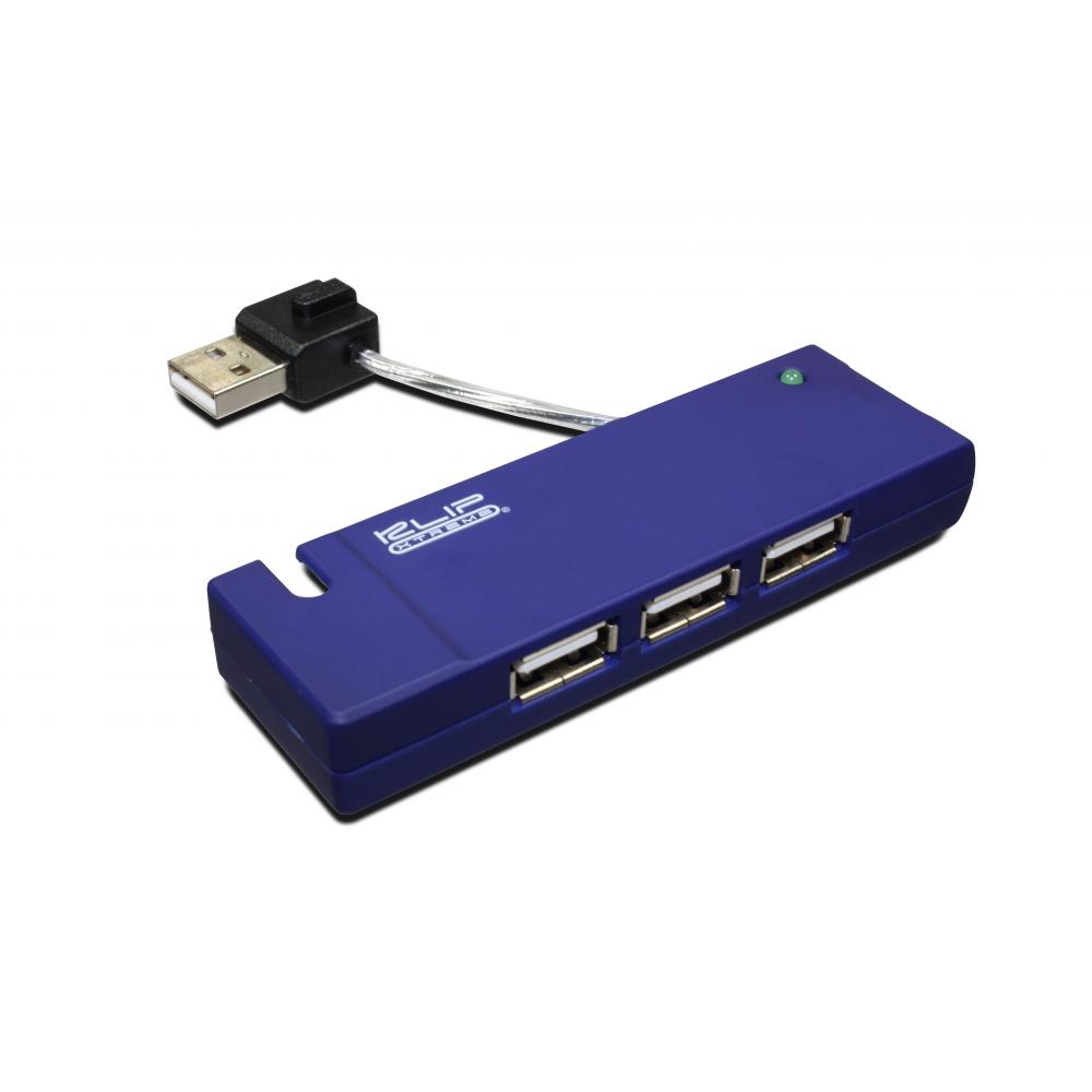 HUB KLIP XTREME BLUE 4 PUERTOS PORTABLE USB 2.0 KUH-400A