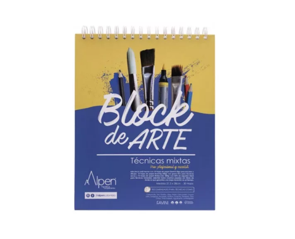 BLOCK PARA TECNICAS MIXTAS 21.5 CM. X 28 CM. 30 H. ALPEN