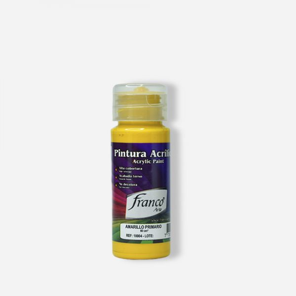 PINTURA ACRILICA 60 ML. 004 AMARILLO PRIMARIO FRANCO ARTE