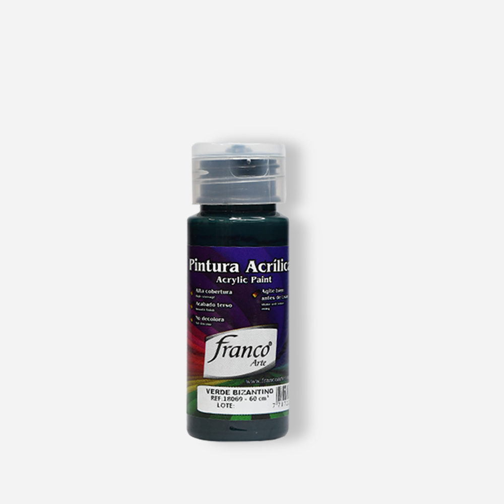 PINTURA ACRILICA 60 ML. 069 VERDE BIZANTINO FRANCO ARTE