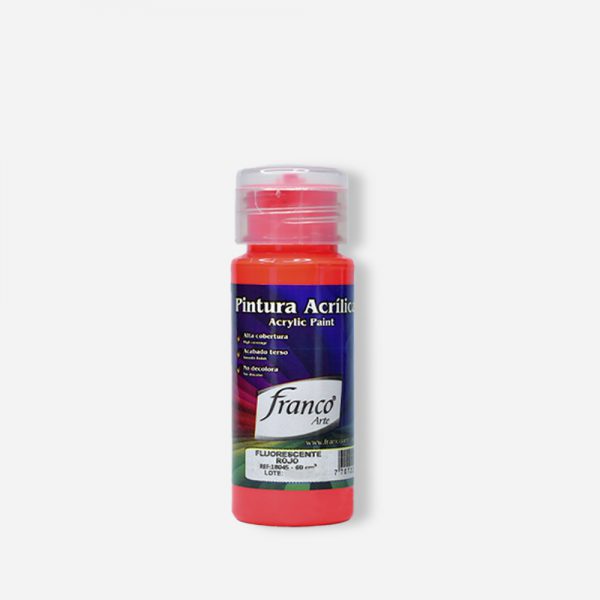 PINTURA ACRILICA 60 ML. 045 ROJO FLUORECENTE FRANCO ARTE