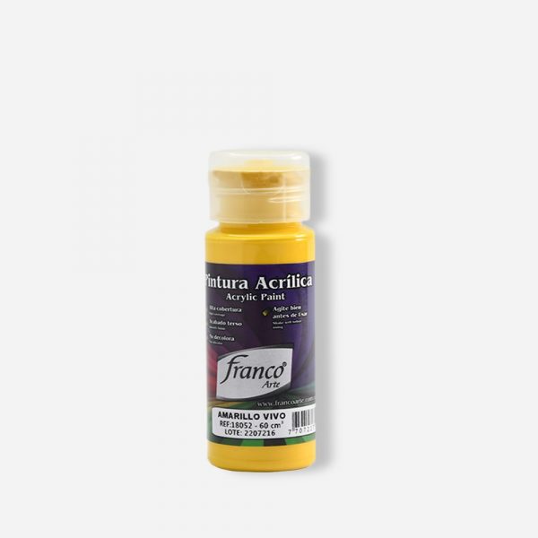 PINTURA ACRILICA 60 ML. 052 AMARILLO VIVO FRANCO ARTE