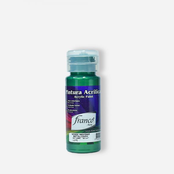 PINTURA ACRILICA 60 ML. 082 VERDE NAVIDAD METALIZADO FRANCO ARTE