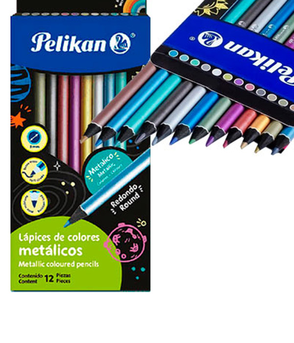 CRAYON DE MADERA PELIKAN 30330331 12 COLORES METALICOS