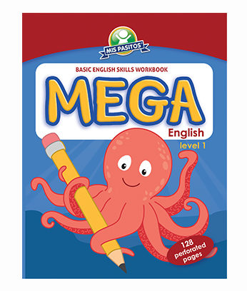 LIBROS PARA COLOREAR MIS PASITOS MEGA INGLES NIVEL 1 (PULPO)