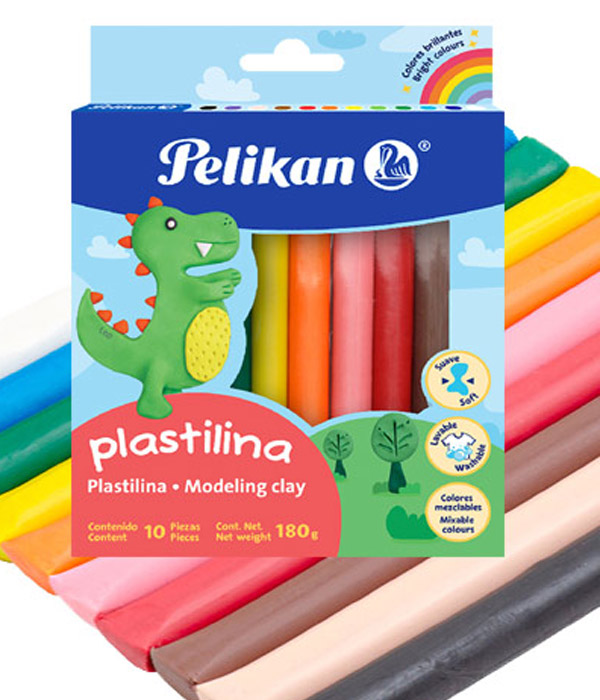 PLASTICINA PELIKAN 0670000 10 COLORES