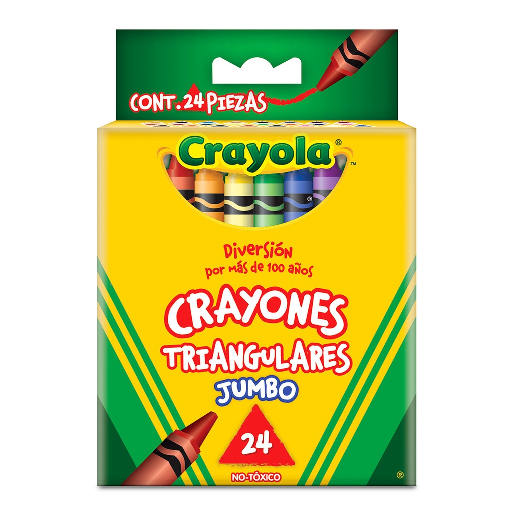 CRAYON CERA CRAYOLA TRIANGULAR JUMBO 24 COLORES